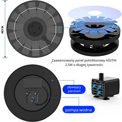 Solar Oasis™ l Ekologiczna fontanna do pojemników i oczek wodnych
