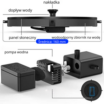 Solar Oasis™ l Ekologiczna fontanna do pojemników i oczek wodnych