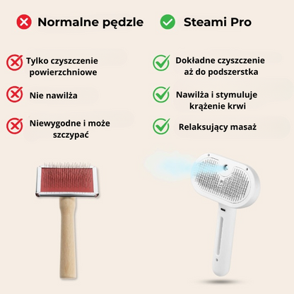 Steami Pro l Profesjonalna szczotka do pielęgnacji zwierząt